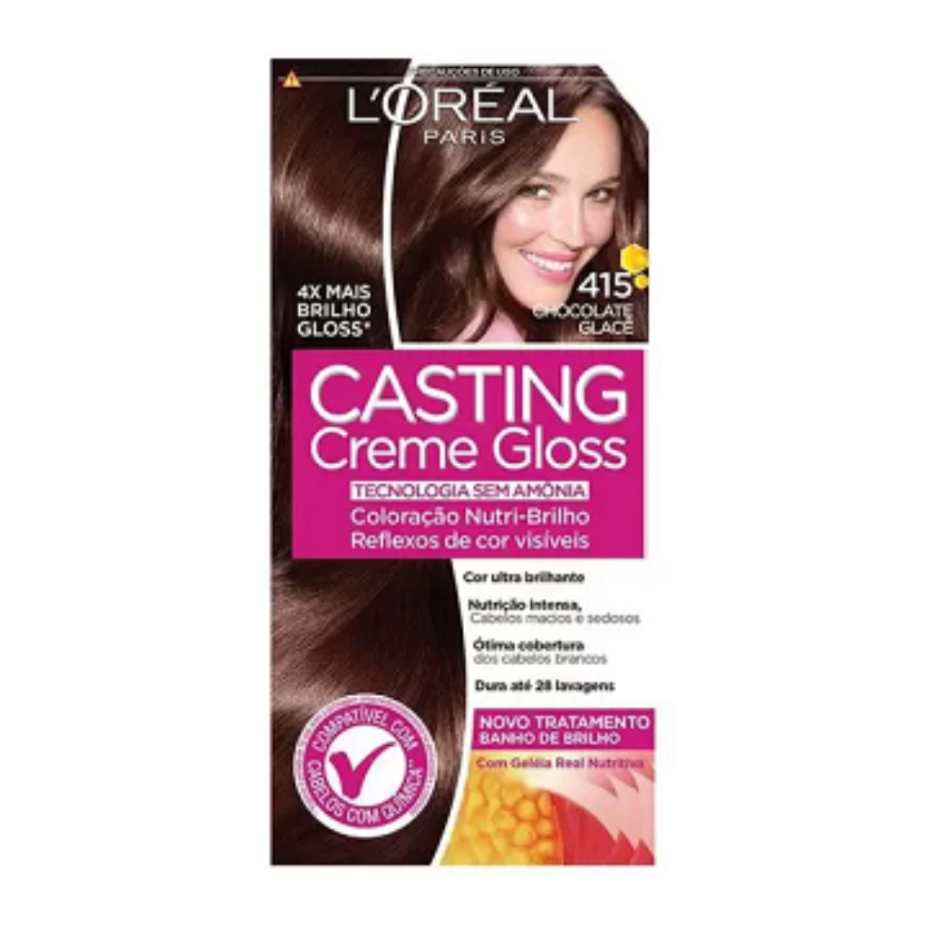 Tintura Tonalizante Casting Creme Gloss Nº 415 Chocolate Glacê 1X1 M1Abj205kcdef
