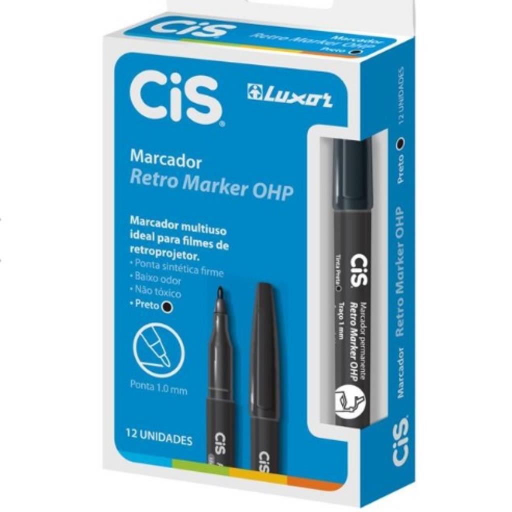 CANETA PÁRA RETROPROJETOR 1.0MM CIS PRETO