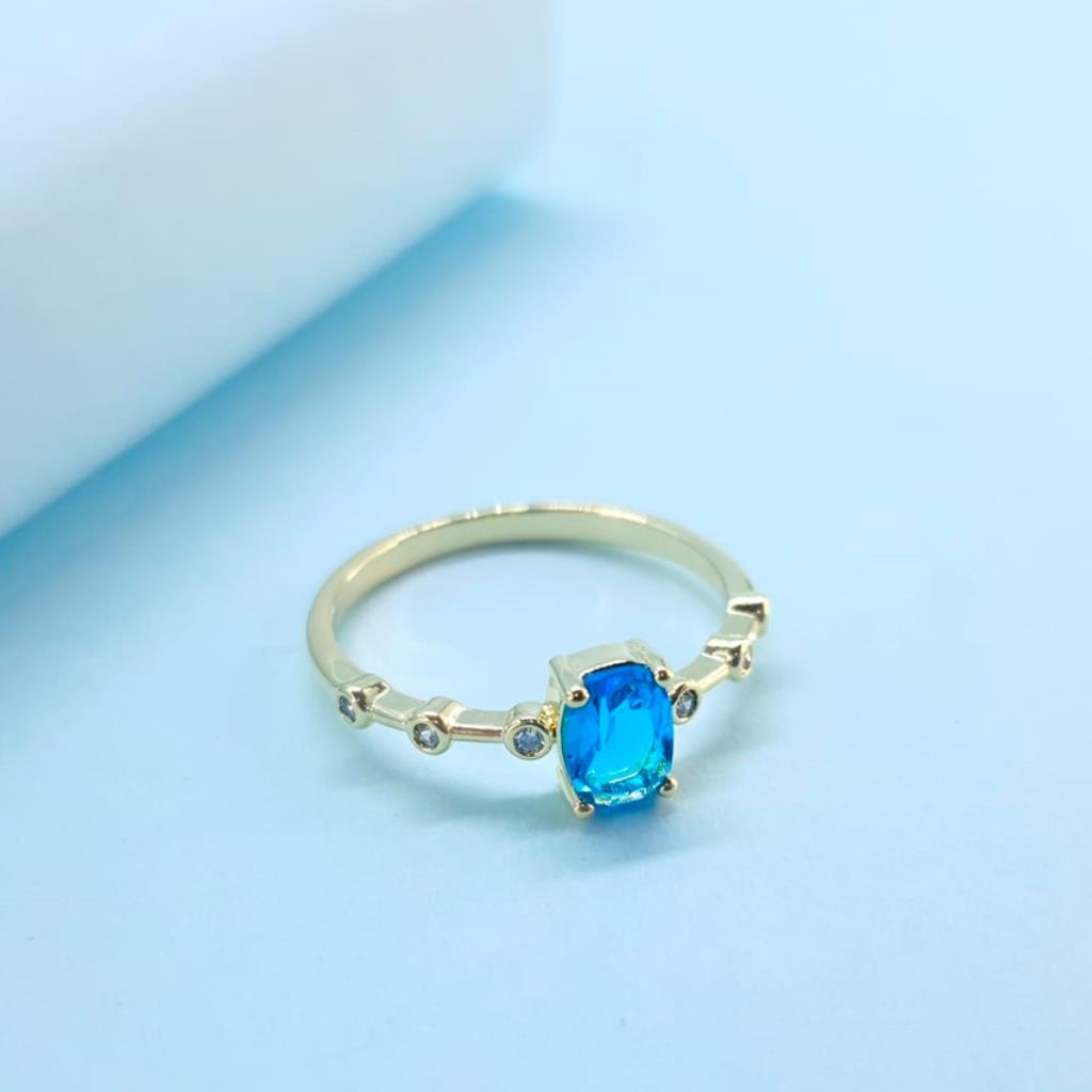 Nm. Anel Cristal Azul 24