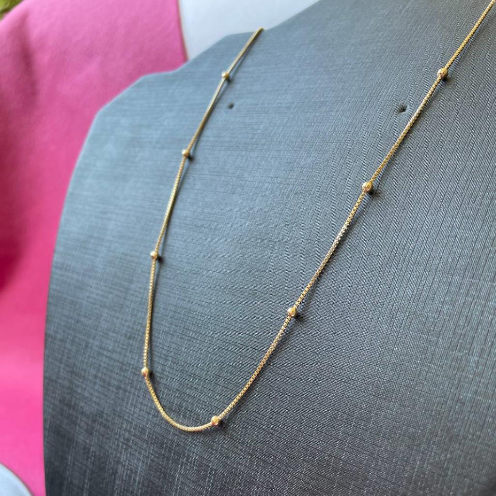 Gargantilha Lisa com Bolinhas 55cm