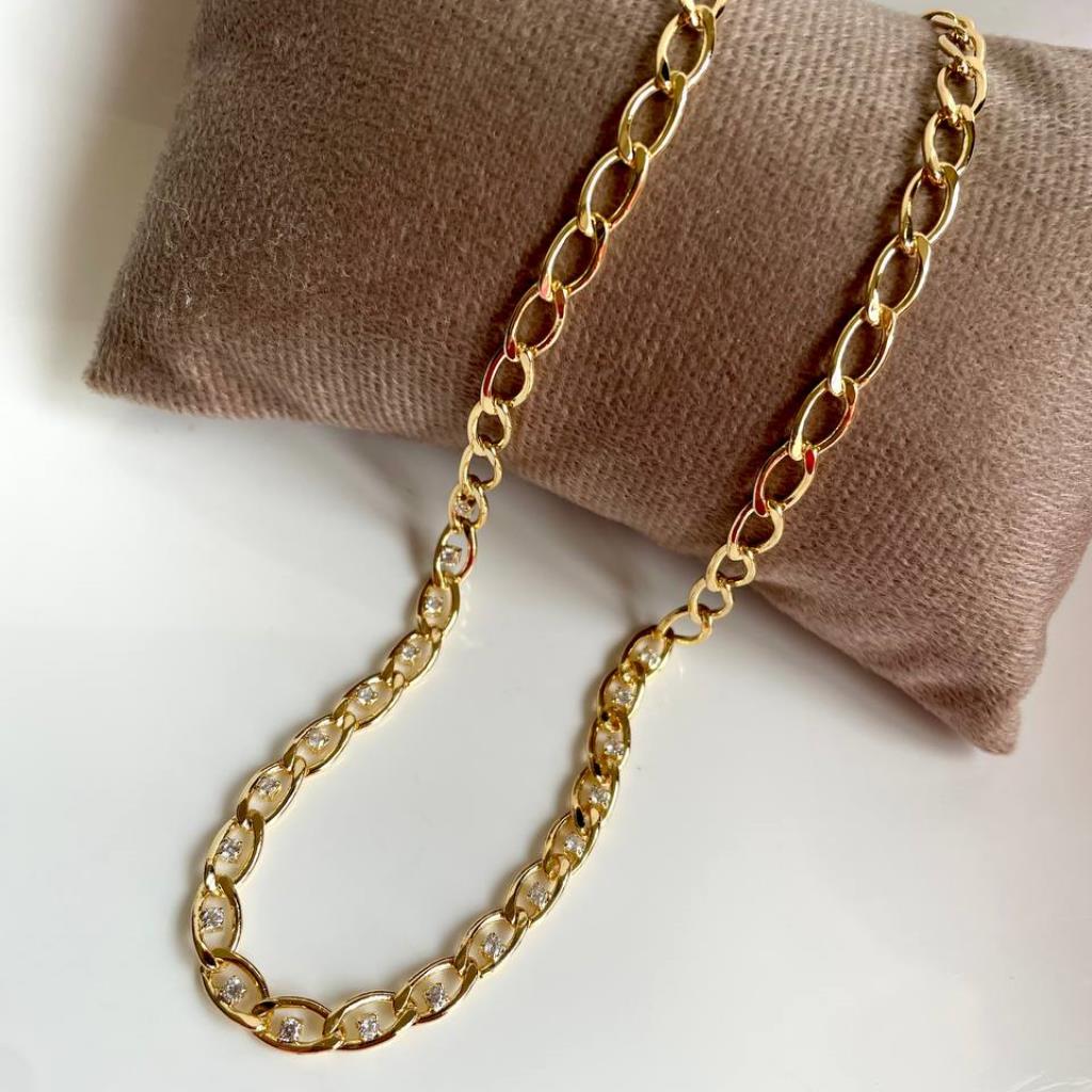 Colar Elos com Cristis - 35cm