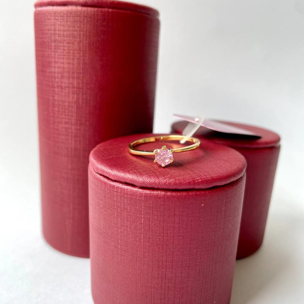 Anel Solitário Alto Rosa