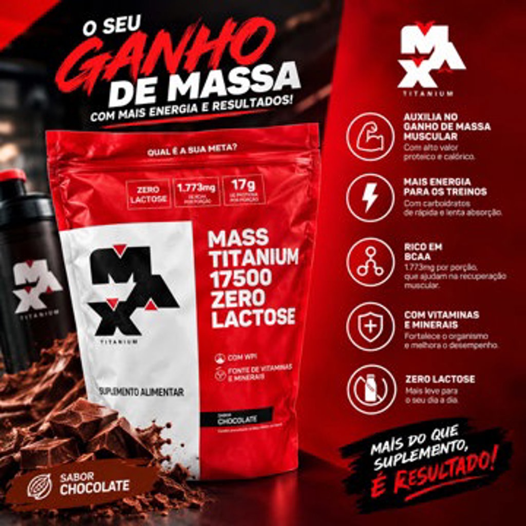 MASS TITANIUM 17500 ZERO LACTOSE CHOCOLATE  2,4KG