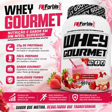 WHEY GOURMET FN FORBIS TORTA DE MORANGO POTE 907G