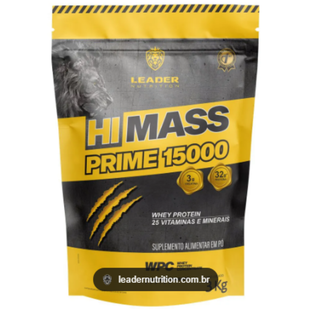 HI MASS PRIME 15000 LEADER MORANGO REFIL 3 KG