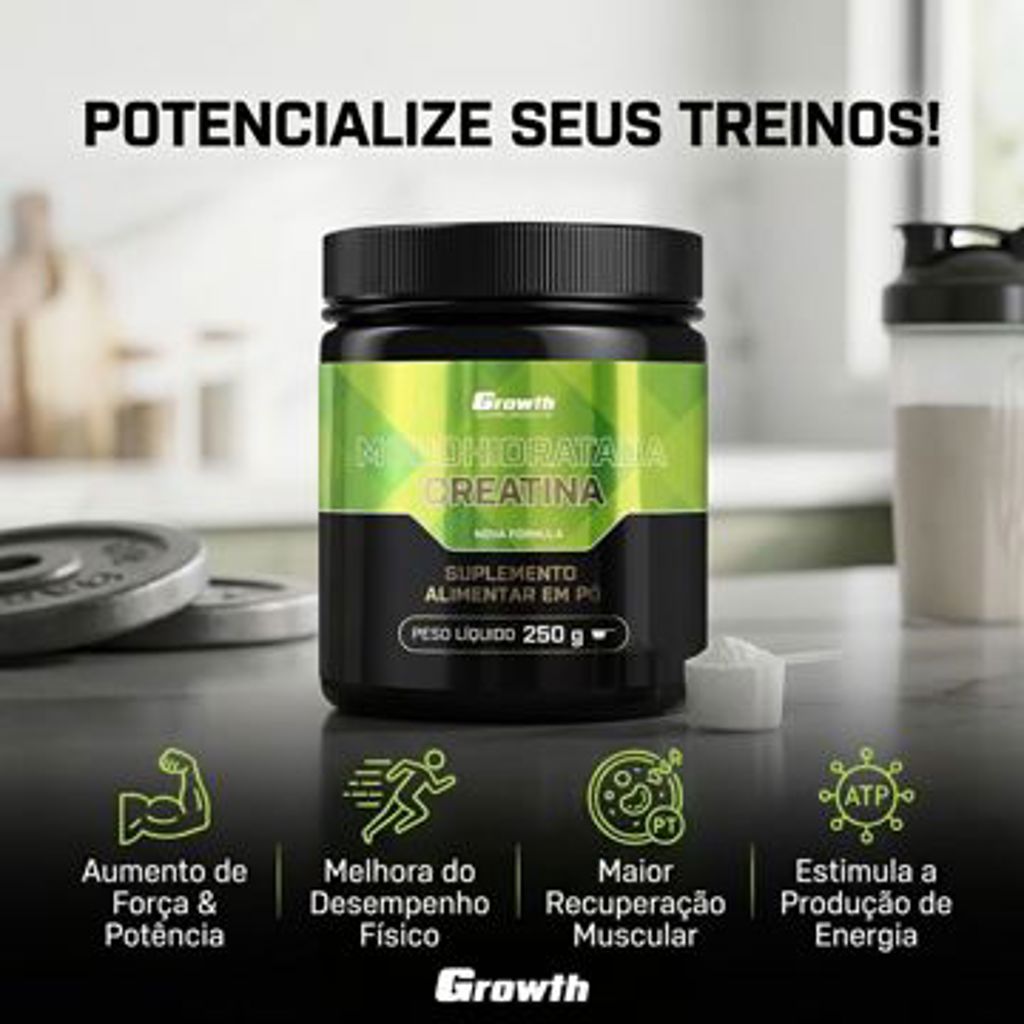 CREATINA GROWTH 100% PURA 250 GRAMAS
