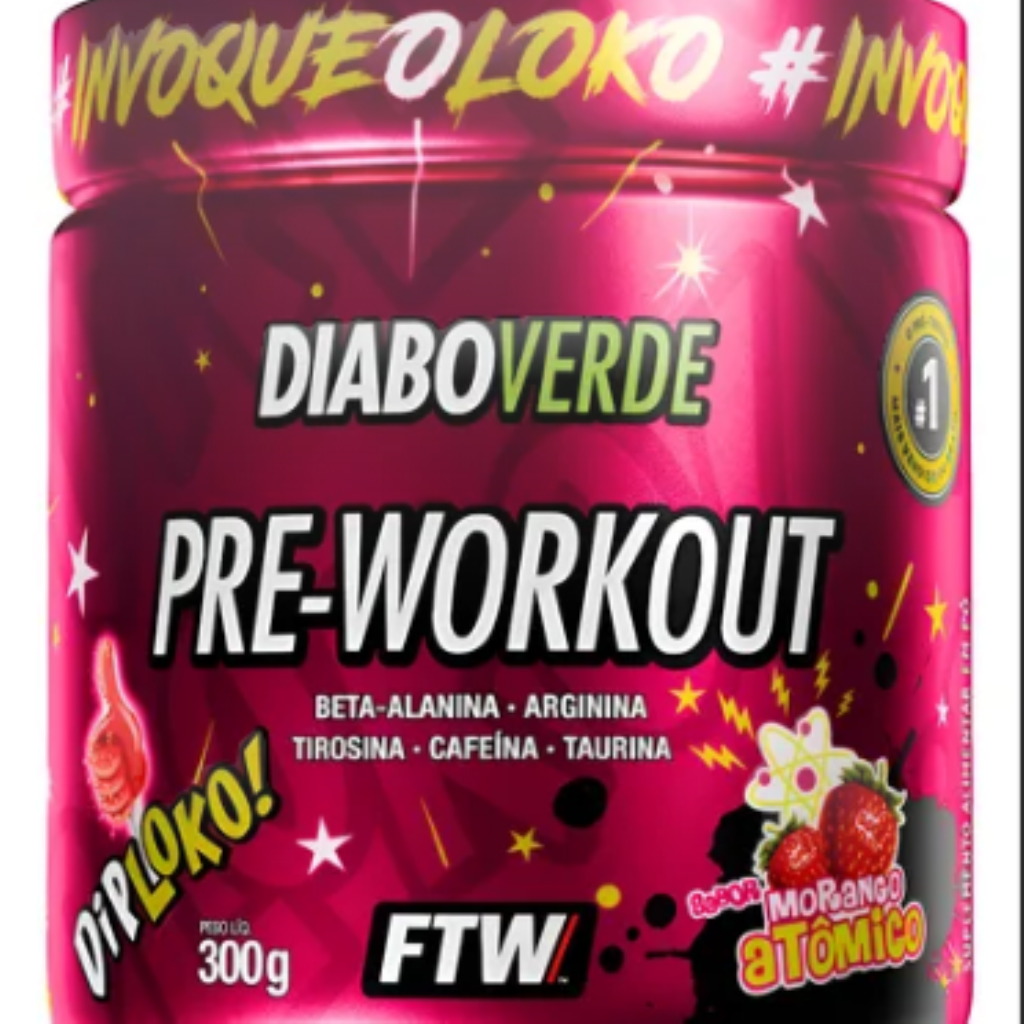 PRE WORKOUT DIABO VERDE MORANGO ATOMICO 300G