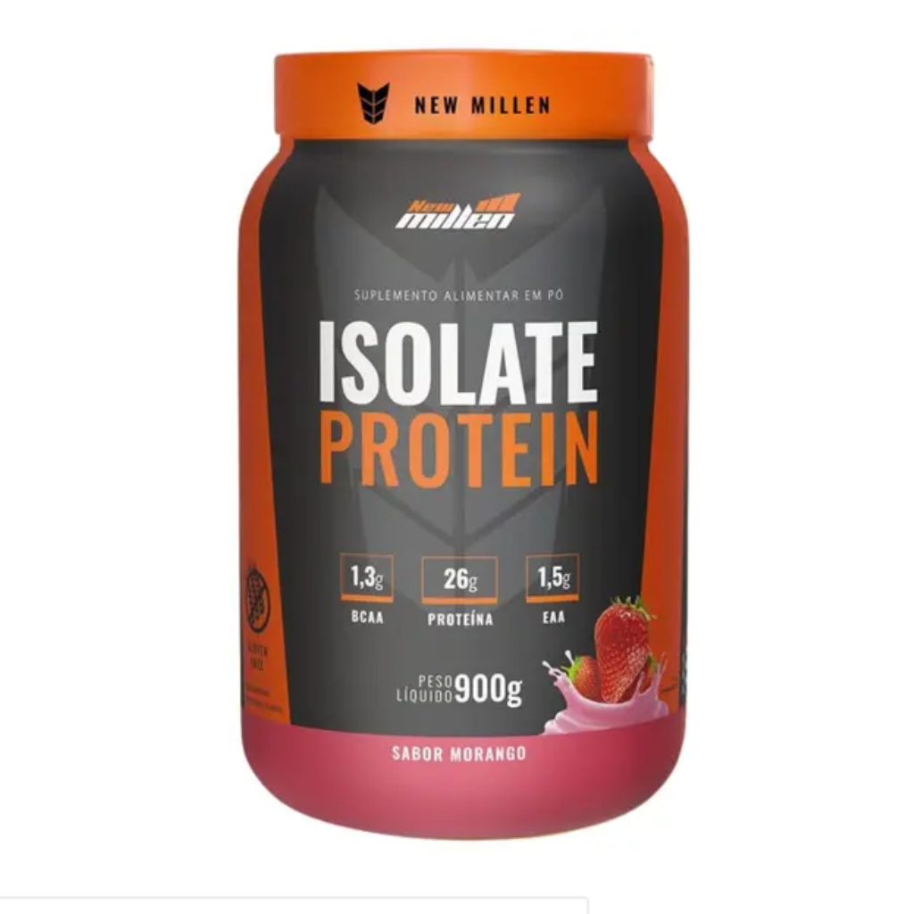 ISOLATE PROTEIN ZERO LACTOSE NEW MILLEN MORANGO POTE 900G