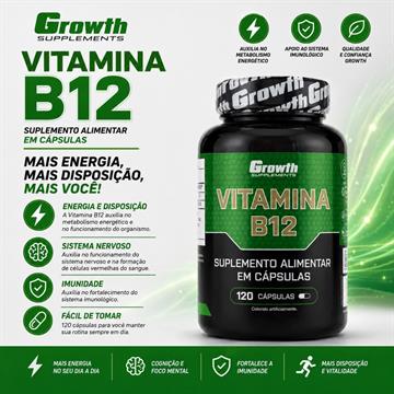 VITAMINA B12 GROWTH 120 CAPSULAS
