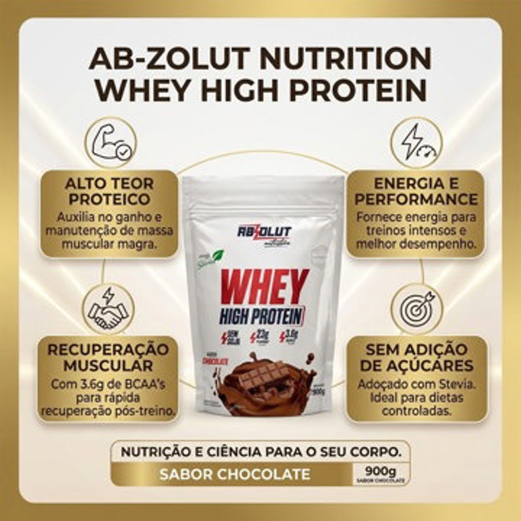 WHEY HIGH PROTEIN ABSOLUT CHOCOLATE  900 GRAMAS