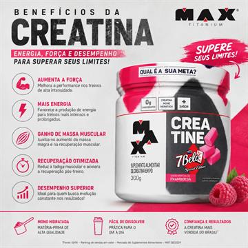 CREATINE MAX 7 BELO FRAMBOESA 300G