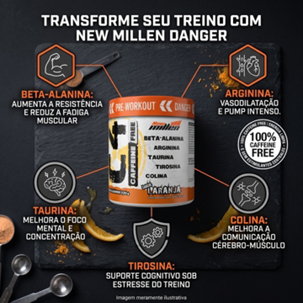 C4 CAFFEINE FREE NEW MILLEN LARANJA 220G