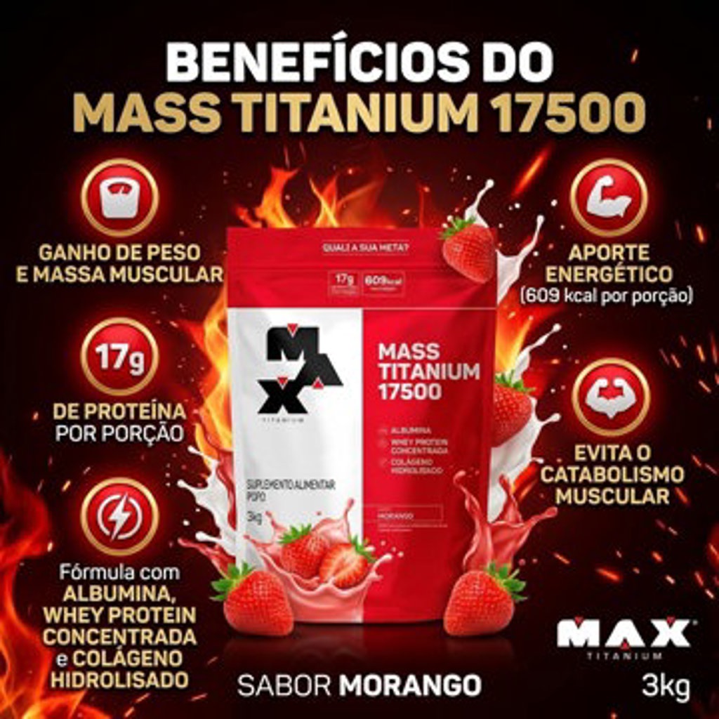 MASS TITANIUM 17500 MORANGO 3KG
