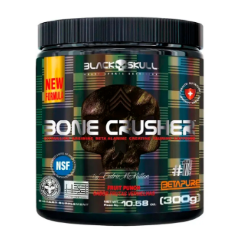 BONE CRUSHER BLACK SKULL FRUIT PUNCH 300 GRAMAS