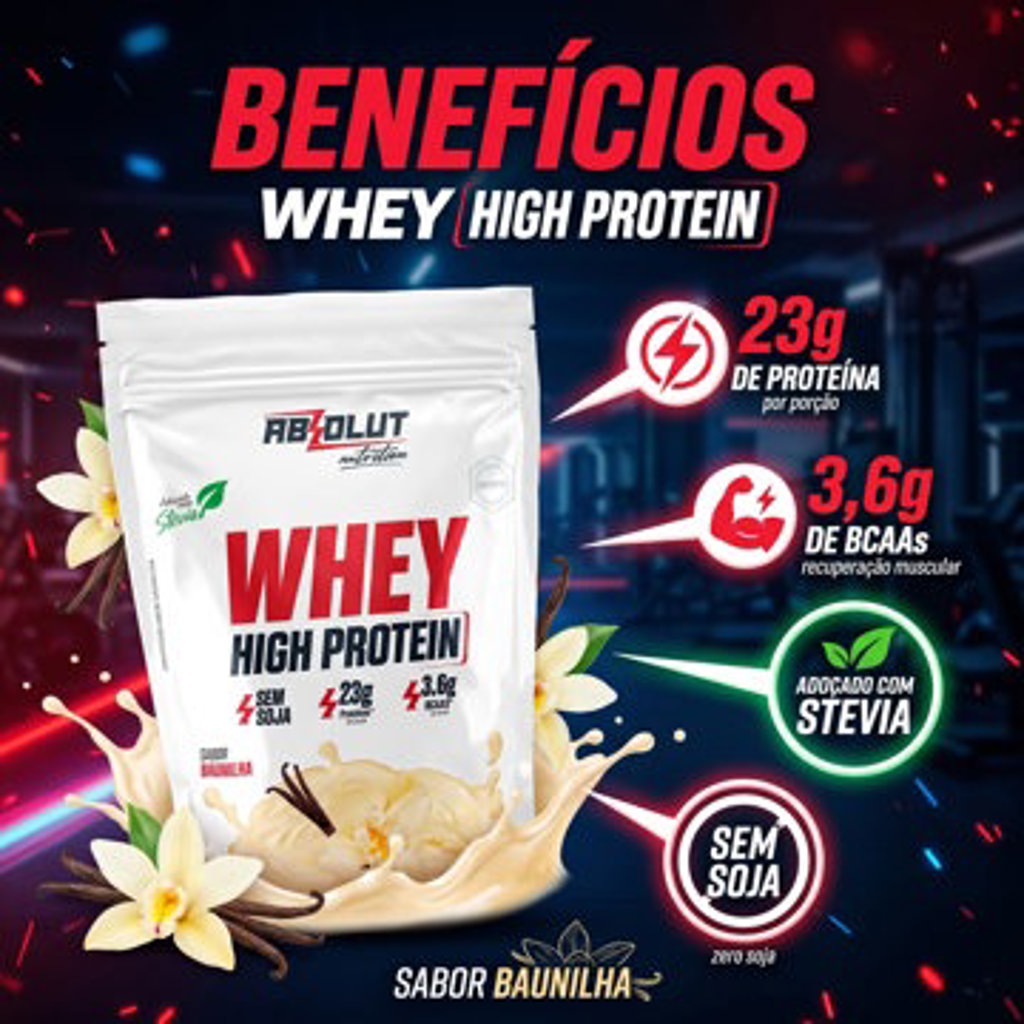 WHEY HIGH PROTEIN ABSOLUT BAUNILHA 900G