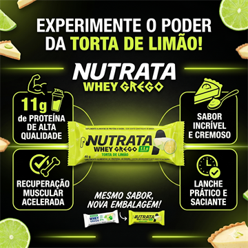 WHEY GREGO BAR NUTRATA TORTA DE LIMÃO 40G