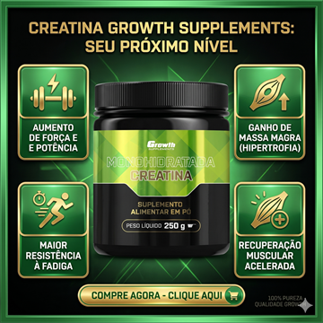 CREATINA GROWTH 100% PURA POTE 500G