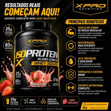 ISOPROTEIN BLEND COMPLEX XPRO MORANGO POTE 2KG