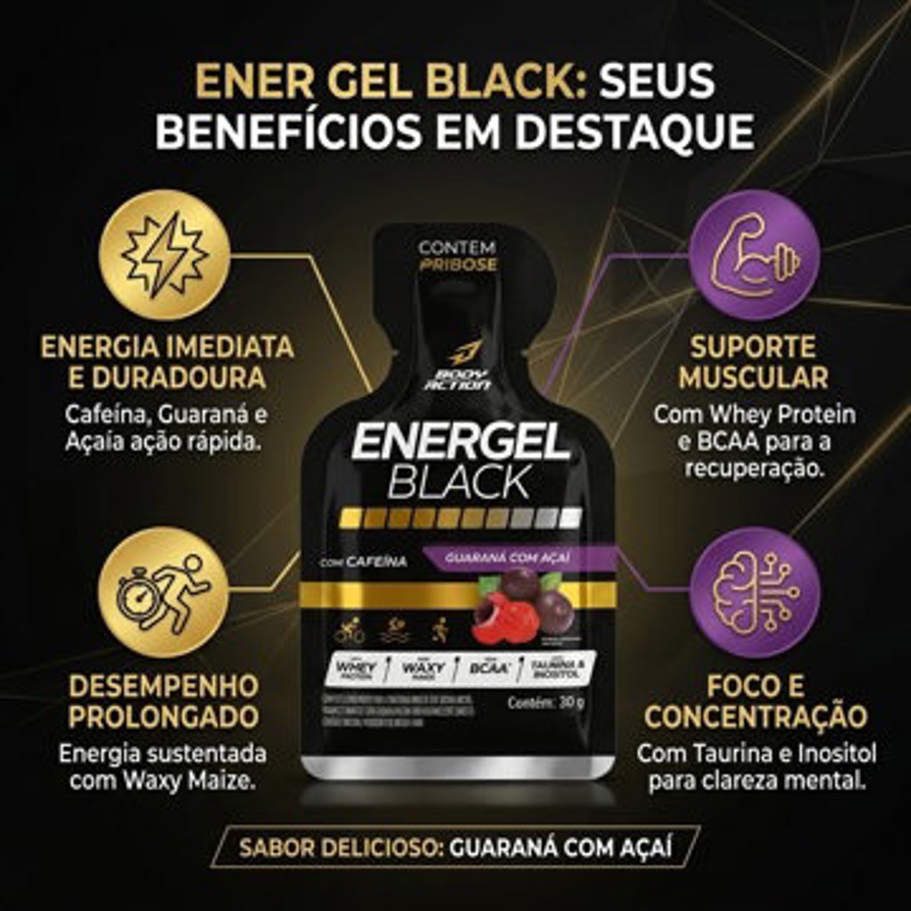 ENERGEL BLACK GUARANA COM ACAI 30 GRAMAS