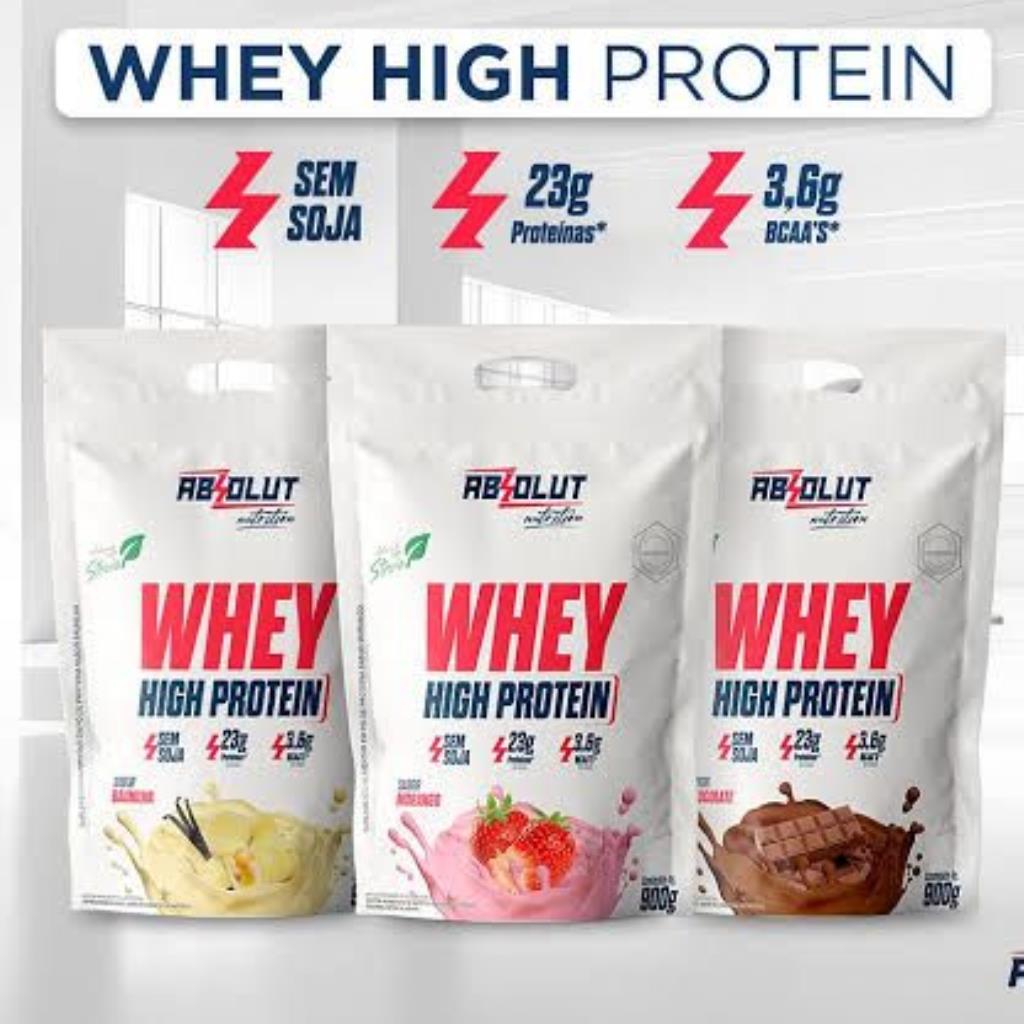 WHEY HIGH PROTEIN ABSOLUT MORANGO 900G