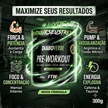 DIABO VERDE PRE WORKOUT FTW FRUTAS VERMELHAS 150G