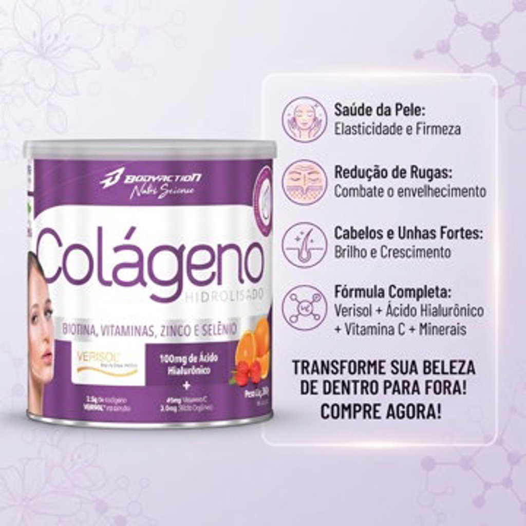 COLÁGENO BODYACTION LARANJA COM ACEROLA 200g