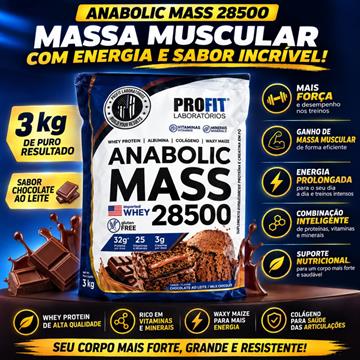 ANABOLIC MASS 28500 PROFIT CHOCOLATE AO LEITE 3KG