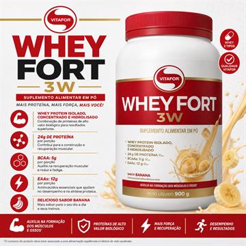 WHEYFORT 3W VITAFOR BAUNILHA POTE 900 GRAMAS