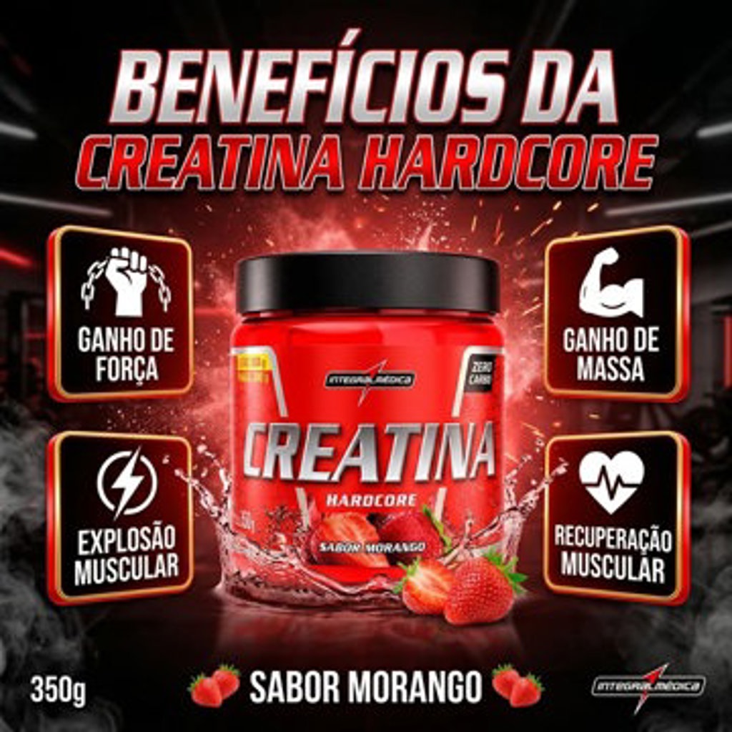 CREATINA MORANGO INTEGRALMEDICA 350 GRAMAS