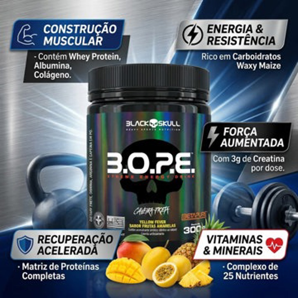 BOPE BLACK SKULL FRUTAS AMARELAS 300 GRAMAS