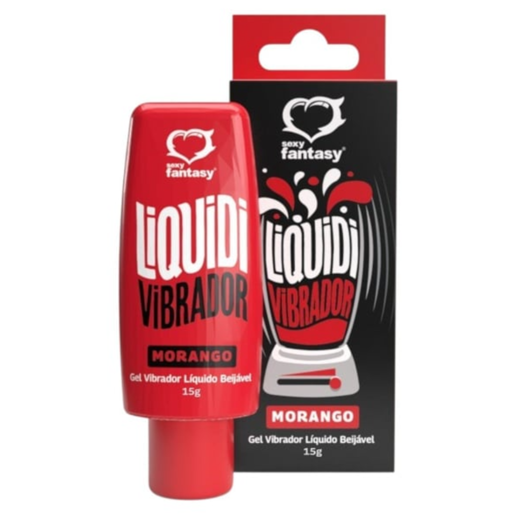 LIQUIDI VIBRADOR MORANGO (REF.:6172) GEL VIBRADOR LÍQUIDO BEIJÁVEL - SEXY FANTASY
