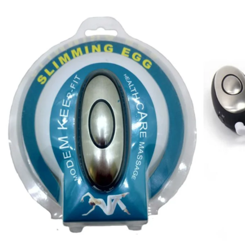 SLIMMING EGG  KIT COM 4 LÂMINAS ADESIVAS ELETRO CHOQUE COM CONTROLE REMOTO - VIBE TOYS