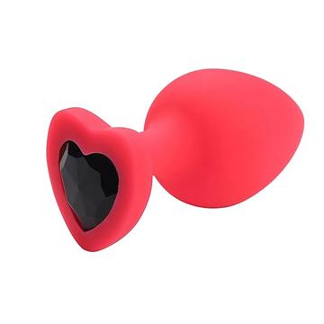 PLUG ANAL DE SILICONE COM PEDRA CORAÇÃO (TAMANHO G ) ROSA – SEXY IMPORT