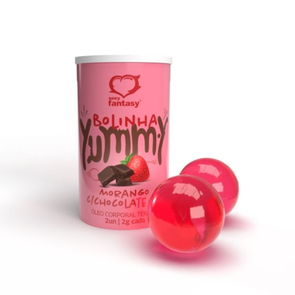 BOLINHA YUMMY MORANGO C/ CHOCOLATE HOT - SEXY FANTASY