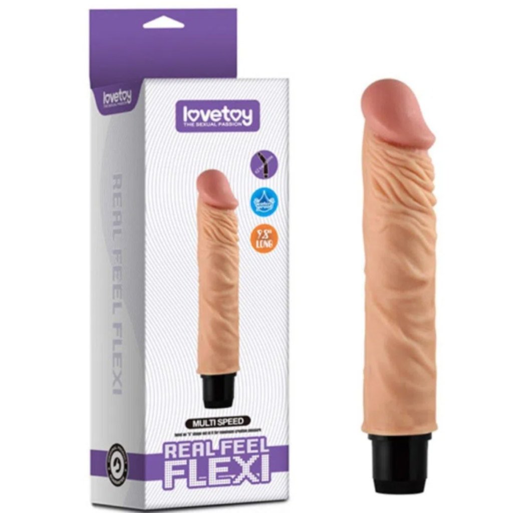 PRÓTESE COM VIBRAÇÃO REAL FEEL FLEXI 24X4 CM - LOVETOY