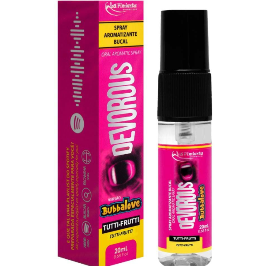 SPRAY DEVOROUS BUBBALOVE TUTTI-FRUTTI (L470) GARGANTA PROFUNDA 20ML - LA PIMENTA