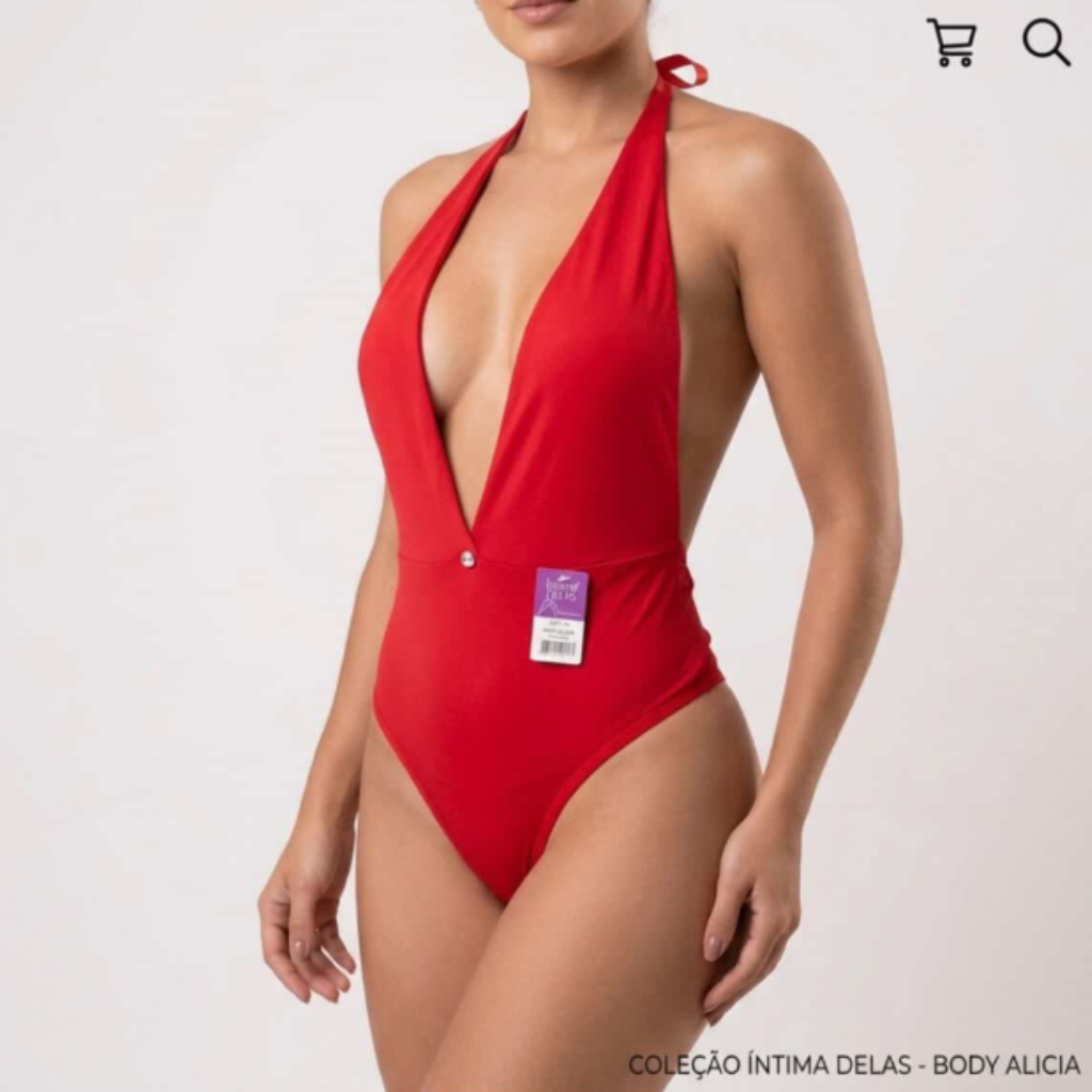 BODY ALÍCIA COR VERMELHO - ÍNTIMA DELAS