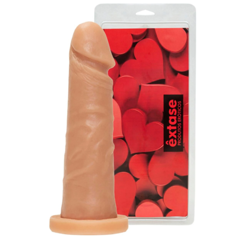 PRÓTESE REALÍSTICA MACIÇA 16 X 3,5CM (MAN05) BEGE  - ÊXTASE PRODUTOS ERÓTICOS