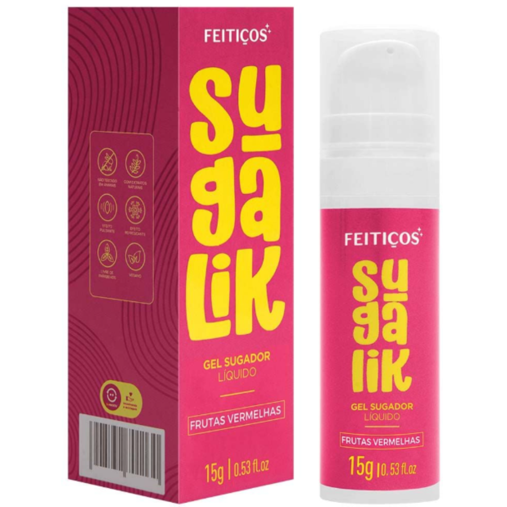 SUGALIK GEL SUGADOR LÍQUIDO FRUTAS VERMELHAS 15G - FEITIÇOS