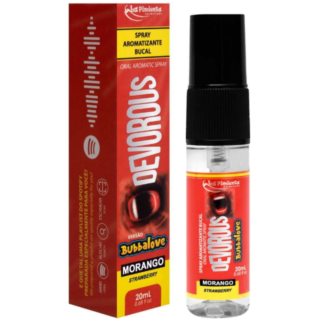 SPRAY DEVOROUS BUBBALOVE MORANGO (L471) GARGANTA PROFUNDA 20 ML - LA PIMENTA