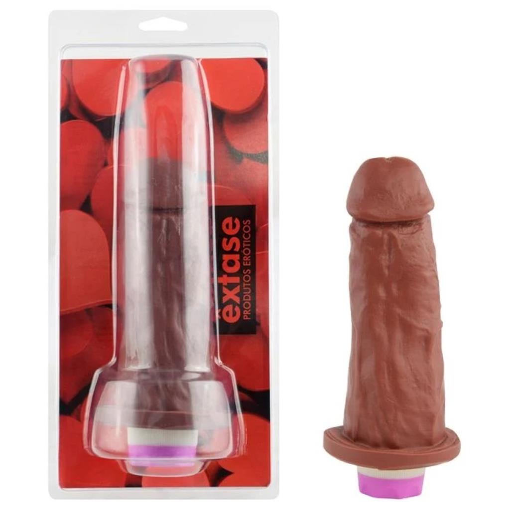 PRÓTESE KONG CHOCOLATE COM VIBRO 17X4,5CM (VC07) - ÊXTASE