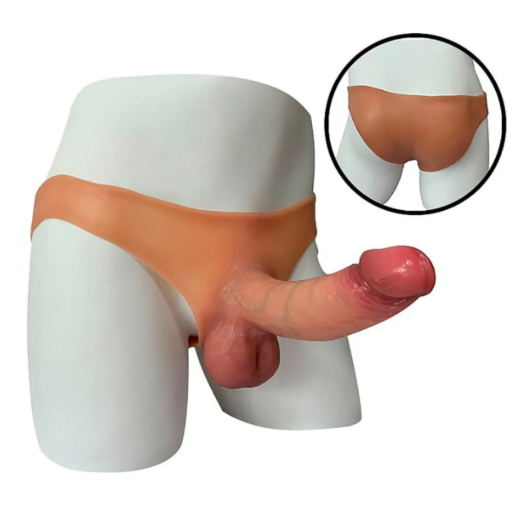 CINTA EM SILICONE COM PRÓTESE INTEGRADA (CÓD.:8835) 19,5X5CM- SEXY IMPORT