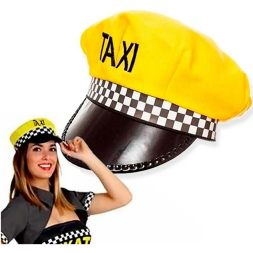 CHAPÉU QUEPE TÁXI TAXISTA AMARELO