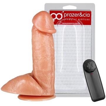 PROTESE COM VIBRO ESCROTO E VENTOSA (R6SBCVBG) 16 X 4,4CM - PRAZER & CIA