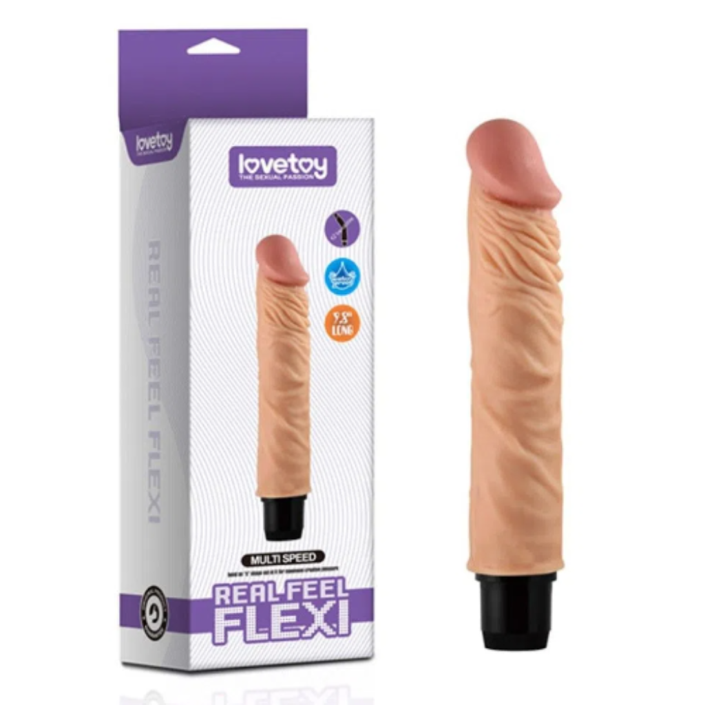 LOVETOY REAL FEEL FLEXI PRÓTESE FLEXÍVEL COM VIBRADOR INTERNO