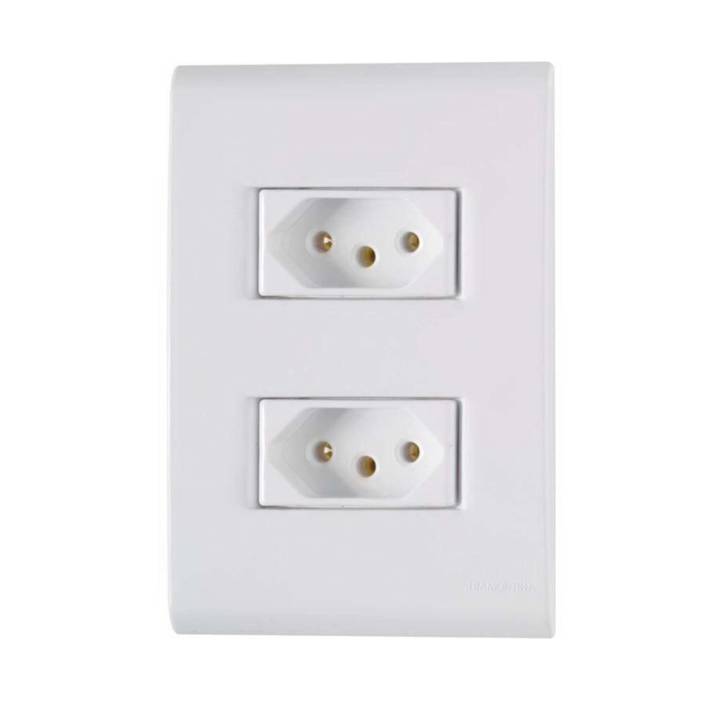 TOMADA DUPLA 10A C/ PLACA - BRANCA