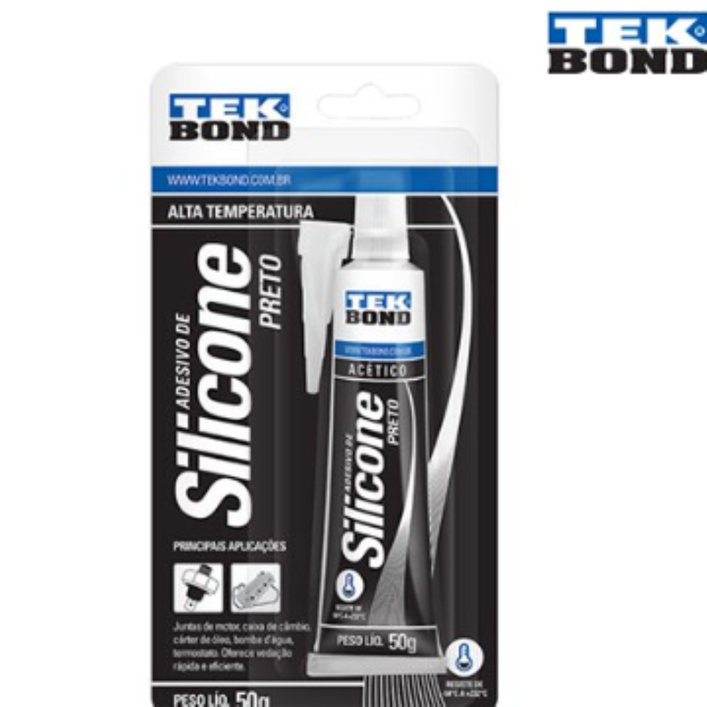 BORRACHA  SILICONE ACETICO 50G PRETO A.TEMPERATURA TEK BOND