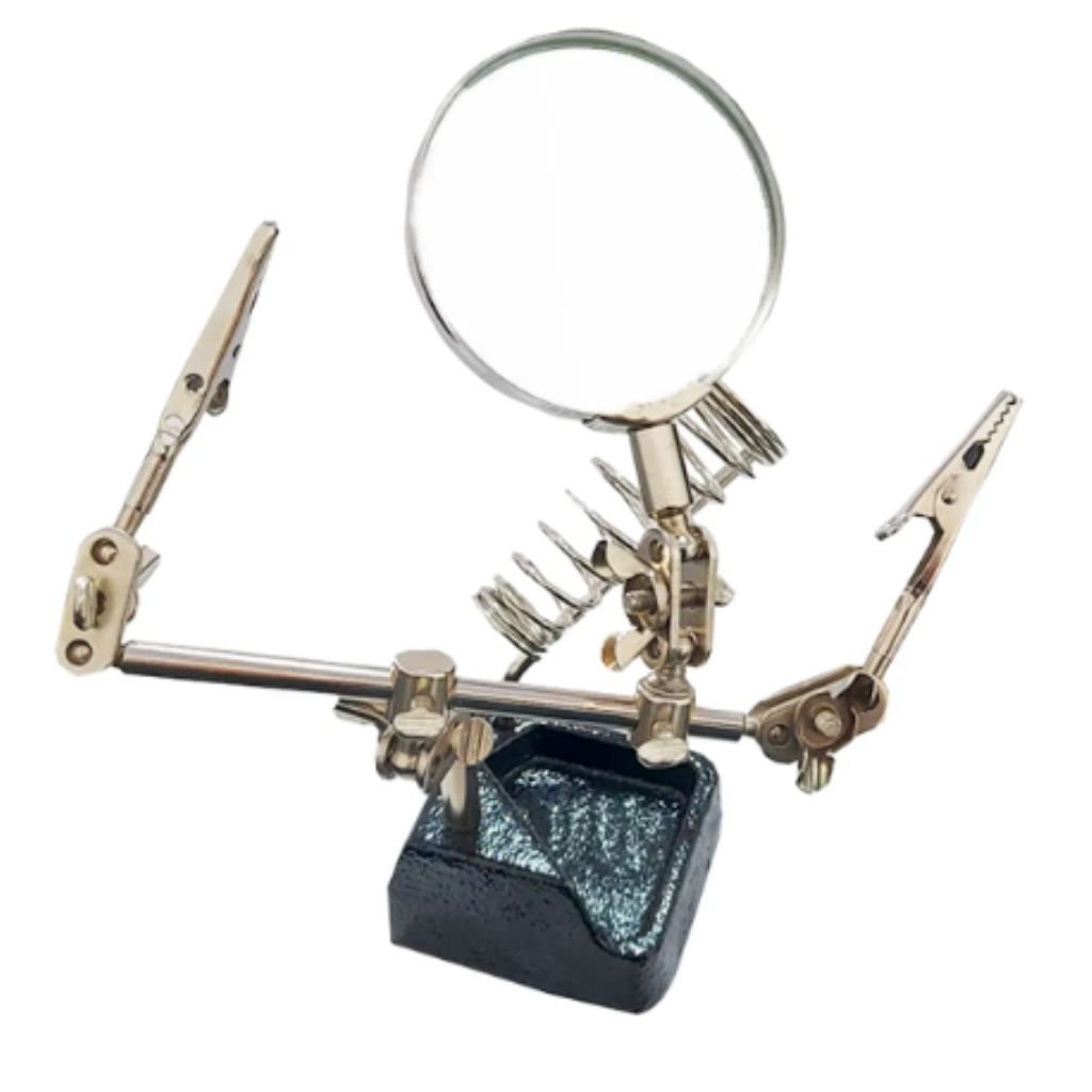 LUPA COM GARRAS E SUPORTE P/ FERRO DE SOLDA