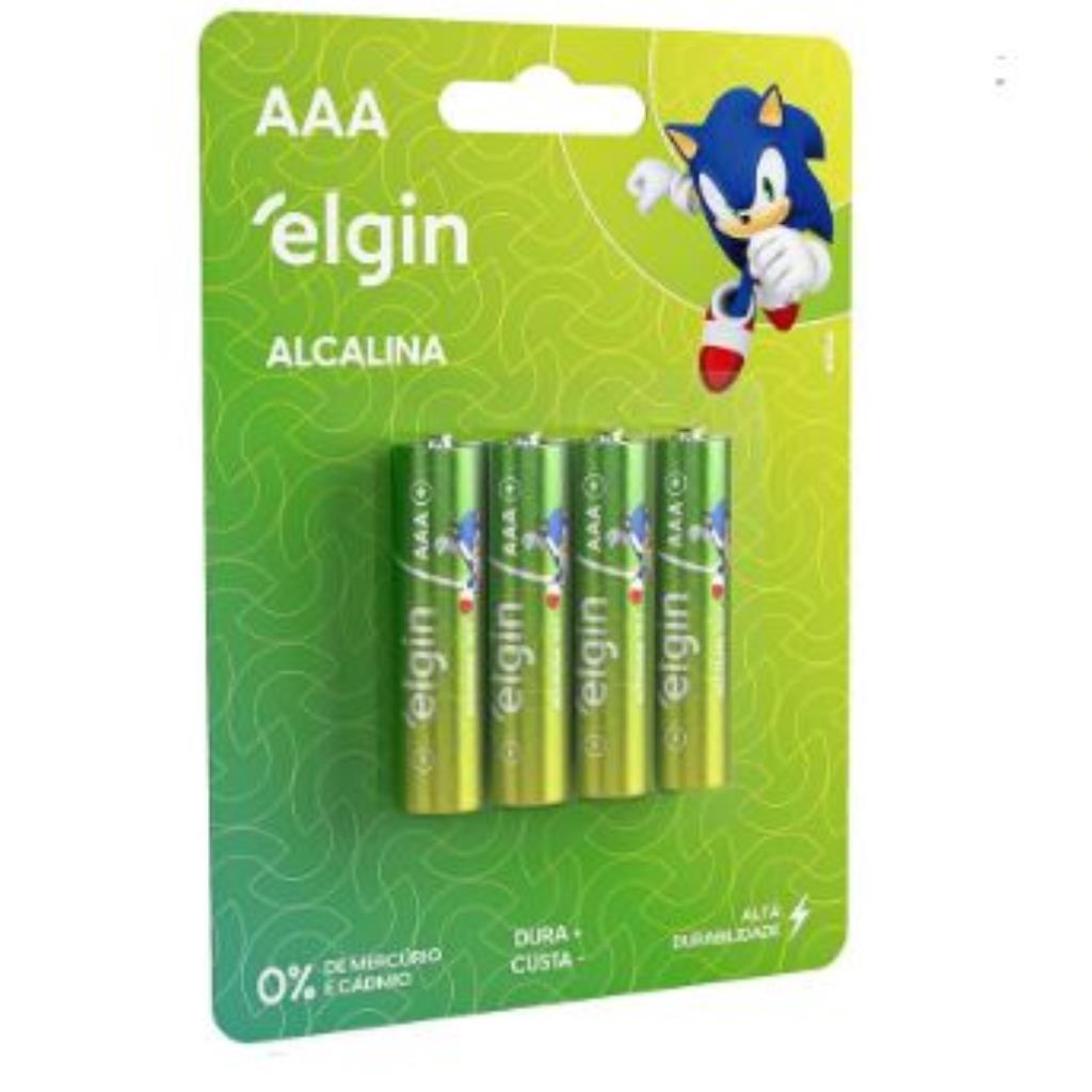 PILHA ALCALINA AAA PALITO C/4 ELGIN - 82155