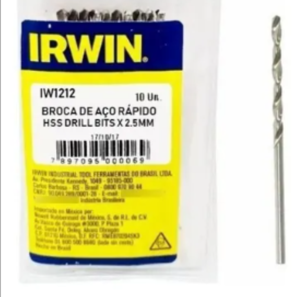 BROCA AR DIN 338  2,50MM IW1212 IRWIN